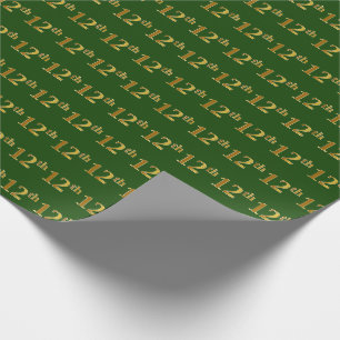 Papel De Presente Verde, evento do ouro do falso 12o (duodécimo)