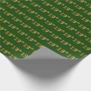 Papel De Presente Verde, evento do ouro do falso 19o (décimo nono)