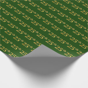 Papel De Presente Verde, evento do ouro do falso 25o (vigésimo