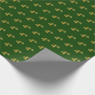 Papel De Presente Verde, evento do ouro do falso 4o (quarto)