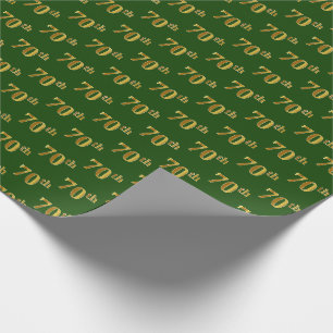 Papel De Presente Verde, evento Dourado do 70 do falso (Seventieth)