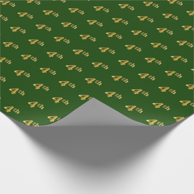 Papel De Presente Verde, Faux Dourado 4º (4º evento) (Ponta)