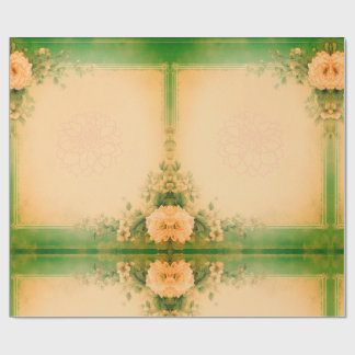 Papel De Presente Verde Floral