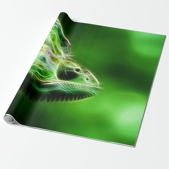 Papel De Presente Verde limão Olho Verde Lizard (Desenrolado)