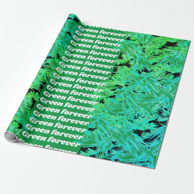 Papel De Presente Verde para sempre (Desenrolado)