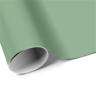 Papel De Presente Verde Sólido Minimalista do Unicolor #749c75