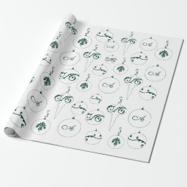 Papel De Presente Verdes Monogramas Bauble Ornaments Natal