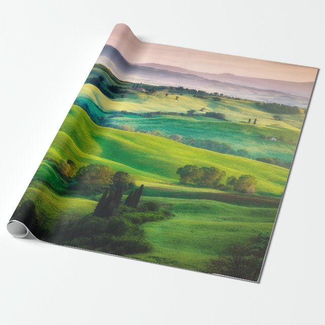 Papel De Presente Verduras lindas na paisagem e com luz pa (Desenrolado)