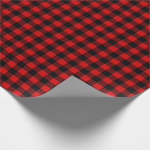 Papel De Presente Verificação de Buffalo Vermelho e Preto