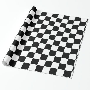 Papel De Presente Verificador Preto e Branco