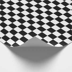 Papel De Presente Verificadores de Checker Branco e [Preto]