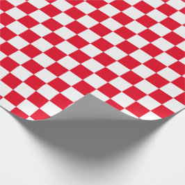 Papel De Presente Verificadores de Checker Branco e [Vermelho]