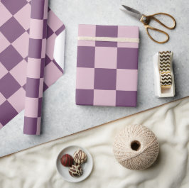 Papel De Presente Verificadores rosa e roxo do Gótico de Pastel