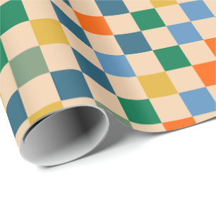 Papel De Presente Verificar Padrão multicolorido verificado