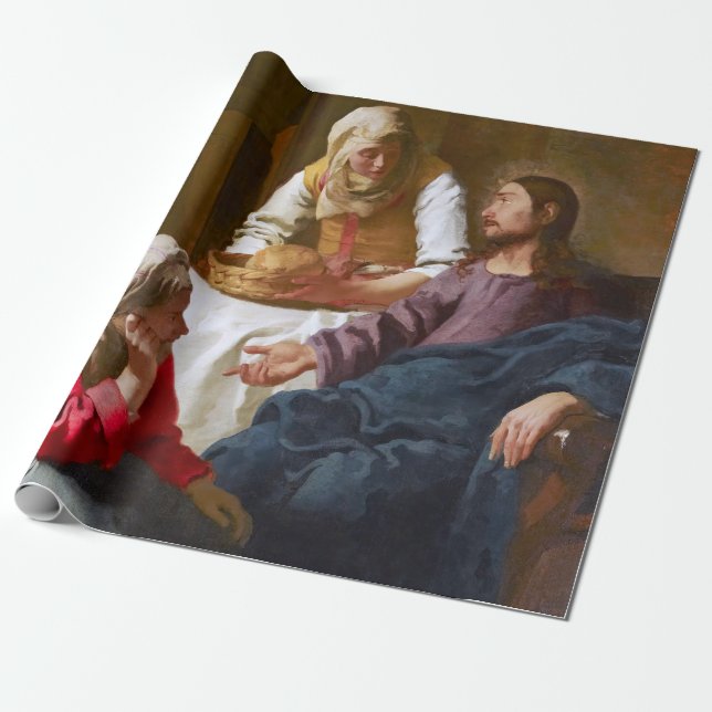 Papel De Presente Vermeer - Cristo na Casa de Martha e Mary (Desenrolado)