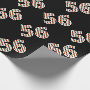 Papel De Presente Vermelho, branco, "56" verde, 56.º evento no dia