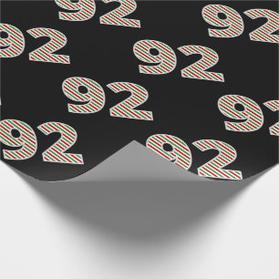 Papel De Presente Vermelho, branco, "92" verde 92º evento no dia de
