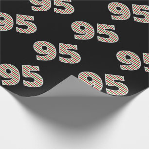 Papel De Presente Vermelho, branco, "95" verde 95º evento no dia de