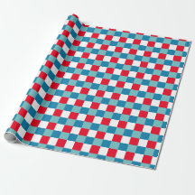 Vermelho Branco Azul Tartan Xadrez Retro 4 de Julh