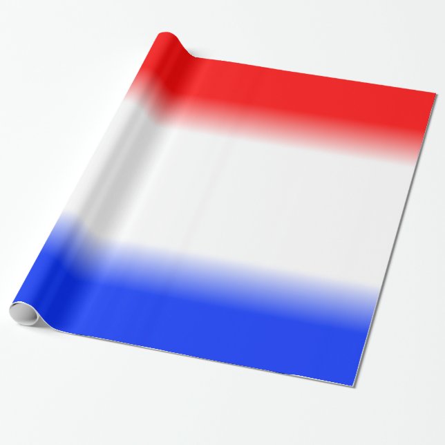 Papel De Presente Vermelho Branco e Azul Patriótico (Desenrolado)