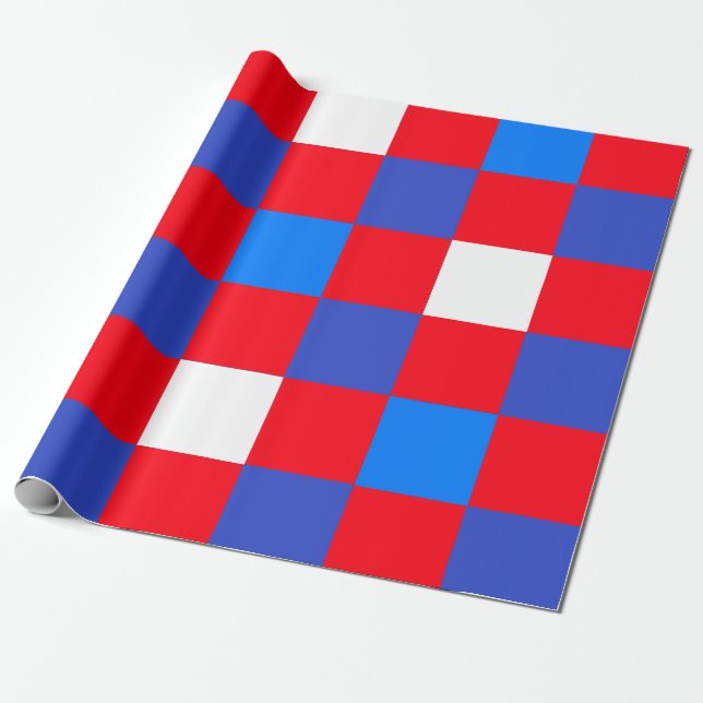 Papel De Presente Vermelho, Branco e Ousado – Dia da Independência P (Desenrolado)