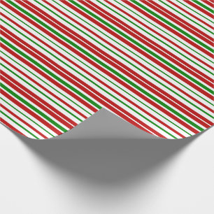 Papel De Presente Vermelho, Branco, Greve de Natal Verde