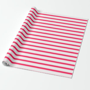 Papel De Presente Vermelho Branco Listrado Clássico Natal Nostálgico