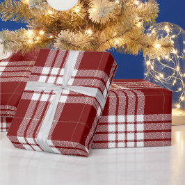 Papel De Presente Vermelho Branco Natal Ano Novo Xadrez Plaid Retro