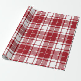 Papel De Presente Vermelho Branco Natal Ano Novo Xadrez Tartan Retro