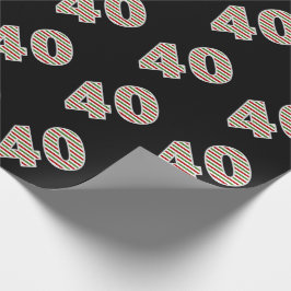 Papel De Presente Vermelho, Branco, Verde "40" 40º Evento no Dia de 