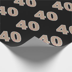 Papel De Presente Vermelho, Branco, Verde "40" 40º Evento no Dia de