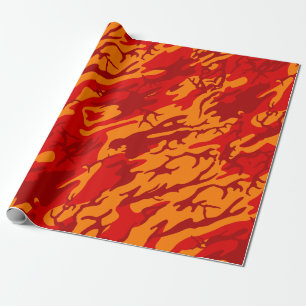 Papel De Presente Vermelho Camo da lava