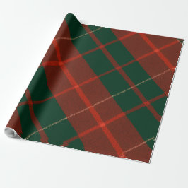 Papel De Presente Vermelho Clássico e Verde Xadrez Tartan Natal