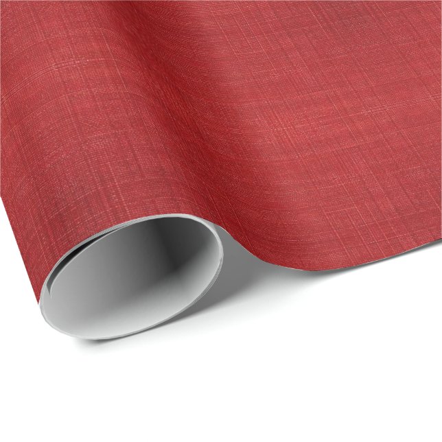 Papel De Presente Vermelho com impressão de textura - papel de embru (Ponta do rolo)