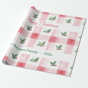 Papel De Presente Vermelho Cor-de-rosa Verde Retropersonalizado Nata
