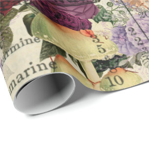 Papel De Presente Vermelho de Marsala das coisas efêmeras da