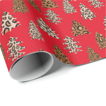 Vermelho de Natal para impressão de leopardo