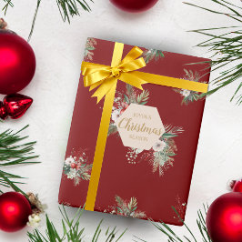 Papel De Presente Vermelho de saudação personalizada com uma simples