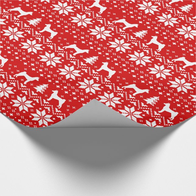 Papel De Presente Vermelho do teste padrão da camisola do Natal de (Ponta)