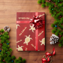 Vermelho Dourado Tartarugas | Mele Kalikimaka | Na