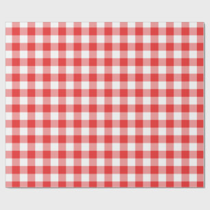 Papel De Presente Vermelho e branco Checkered