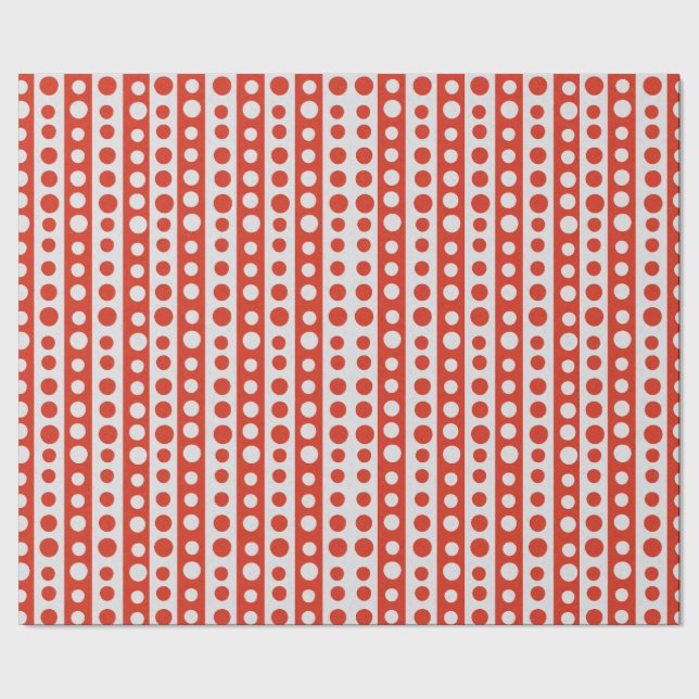 Papel De Presente Vermelho e Branco de Bolinhas de Natal (Barra)