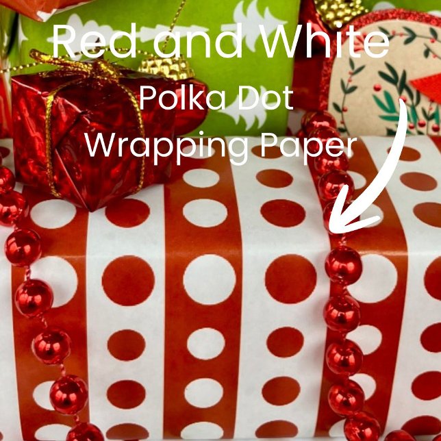 Papel De Presente Vermelho e Branco de Bolinhas de Natal (Criador carregado)