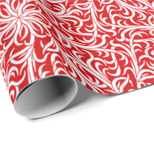 Papel De Presente Vermelho e branco de Winston