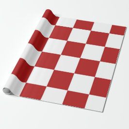 Papel De Presente Vermelho e branco verificados