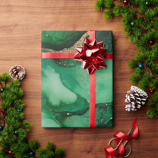 Papel De Presente Vermelho e Verde (Presente de Natal)