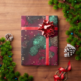 Papel De Presente Vermelho e Verde