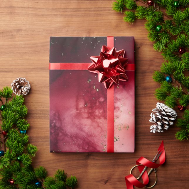 Papel De Presente Vermelho e Verde (Presente de Natal)