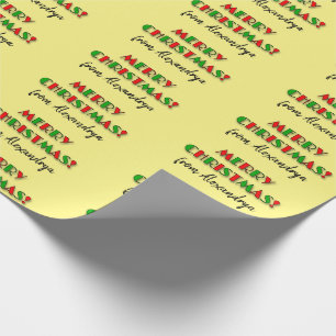 Papel De Presente Vermelho e Verde divertido "NATAL DE MERCADORIAS!"