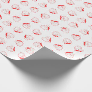 Papel De Presente Vermelho e White Christmas alegres de Papai Noel